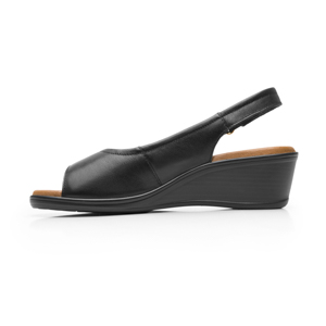 Sandalia Cuña Baja Flexi para Mujer Estilo 123717 Negro
