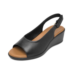 Sandalia Cuña Baja Flexi para Mujer Estilo 123717 Negro