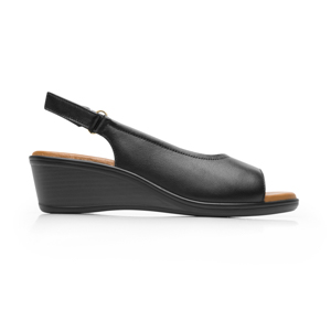 Sandalia Cuña Baja Flexi para Mujer Estilo 123717 Negro