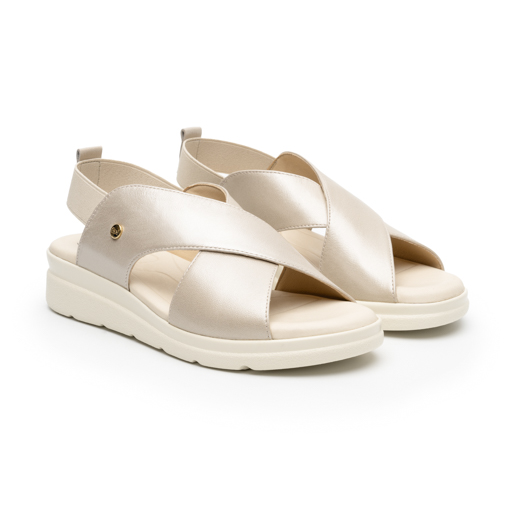 Sandalia Corte Cruzado Flexi para Mujer con Plantilla Acojinada Estilo 124201 Perla