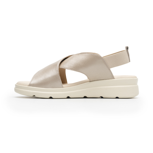 Sandalia Corte Cruzado Flexi para Mujer con Plantilla Acojinada Estilo 124201 Perla
