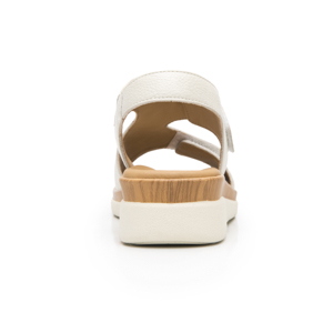 Sandalia Cuña Confort Flexi para Mujer Estilo 124210 Hueso