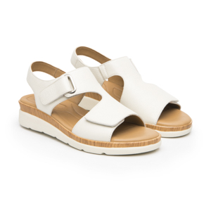 Sandalia Cuña Confort Flexi para Mujer Estilo 124210 Hueso