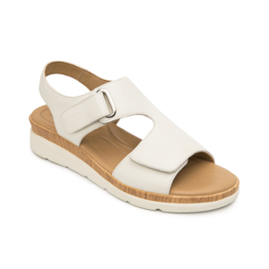 Sandalia Cuña Confort Flexi para Mujer Estilo 124210 Hueso