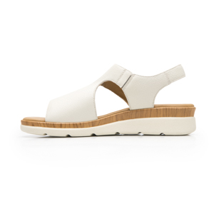 Sandalia Cuña Confort Flexi para Mujer Estilo 124210 Hueso
