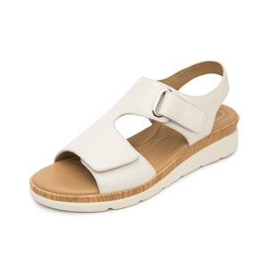 Sandalia Cuña Confort Flexi para Mujer Estilo 124210 Hueso