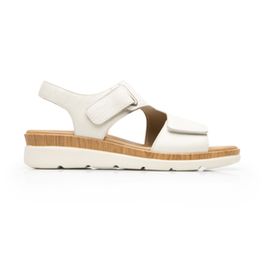 Sandalia Cuña Confort Flexi para Mujer Estilo 124210 Hueso