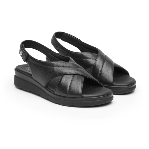 Sandalia Cuña Confort Flexi para Mujer Estilo 124212 Negro