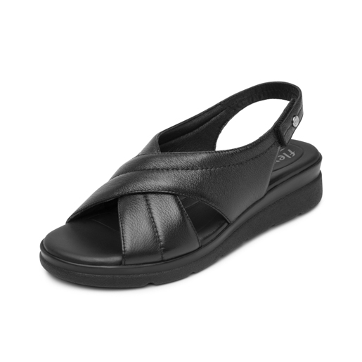 Sandalia Cuña Confort Flexi para Mujer Estilo 124212 Negro
