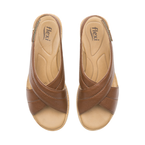 Sandalia Cuña Confort Flexi para Mujer Estilo 124212 Tan