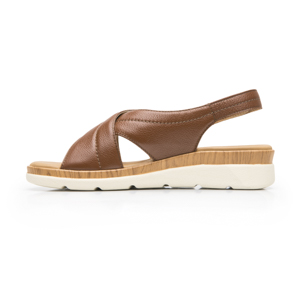 Sandalia Cuña Confort Flexi para Mujer Estilo 124212 Tan