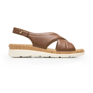 Sandalia Cuña Confort Flexi para Mujer Estilo 124212 Tan