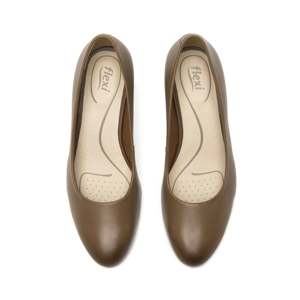 Zapatilla De Tacón Flexi para Mujer con Comfort Walk Estilo 124401 Café