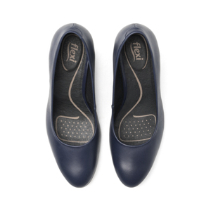 Zapatilla Tacón Medio Flexi para Mujer con Comfort Walk Estilo 124401 Marino