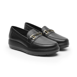 Mocasín Herraje Flexi para Mujer con Suela Extra Ligera Estilo 126706 Negro