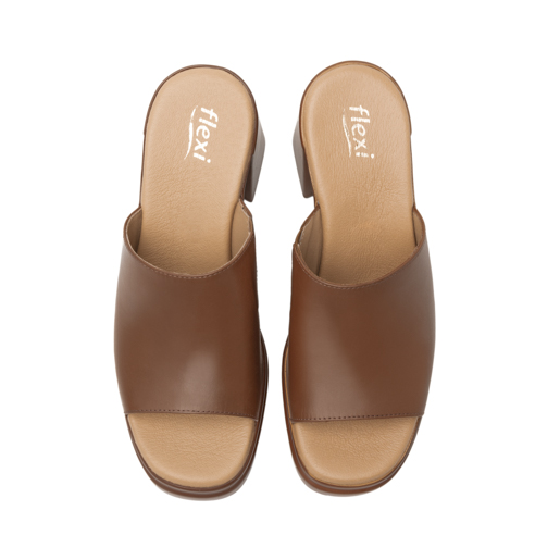 Sandalia De Tacón Flexi para Mujer con Suela Flexible Estilo 127601 Tan