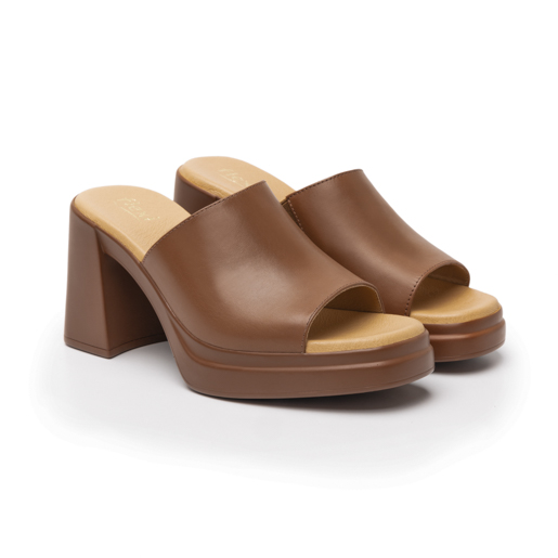 Sandalia De Tacón Flexi para Mujer con Suela Flexible Estilo 127601 Tan
