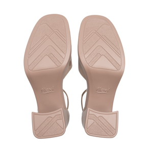 Sandalia De Tacón Flexi para Mujer con Suela Flexible Estilo 127602 Nude