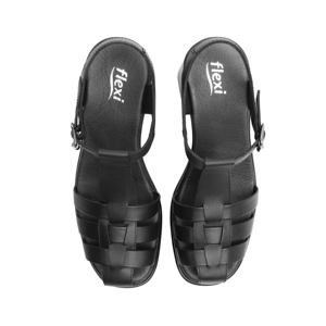 Sandalia De Tacón Flexi para Mujer con Suela Flexible Estilo 127604 Negro