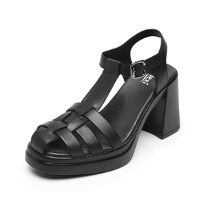 Sandalia De Tacón Flexi para Mujer con Suela Flexible Estilo 127604 Negro