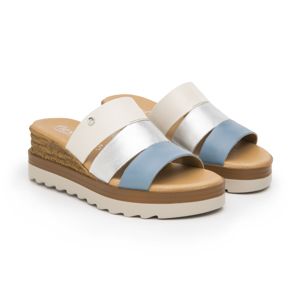 Sandalia De Plataforma Flexi para Mujer Estilo 127705 Azul Multicolor