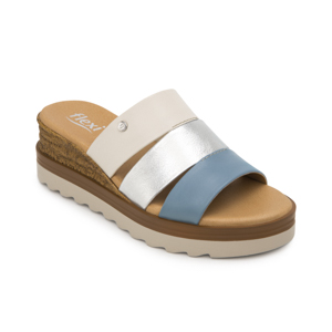 Sandalia De Plataforma Flexi para Mujer Estilo 127705 Azul Multicolor