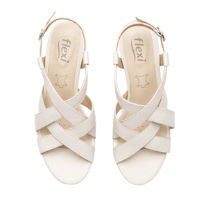Sandalia Cuña Alta Flexi para Mujer Estilo 128309 Algodón