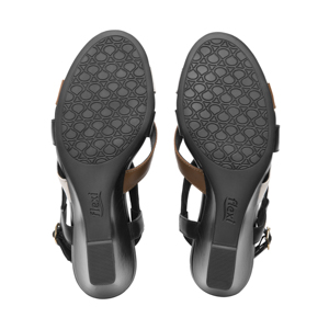 Sandalia Cuña Alta Flexi para Mujer Estilo 128309 Negro Multicolor