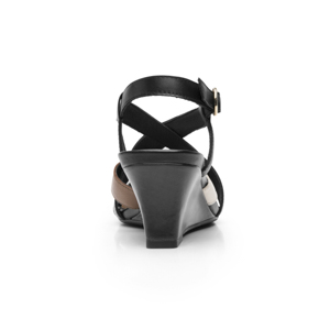 Sandalia Cuña Alta Flexi para Mujer Estilo 128309 Negro Multicolor