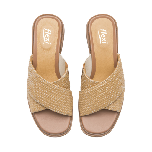 Sandalia Tacón Medio Flexi para Mujer Estilo 128406 Camel