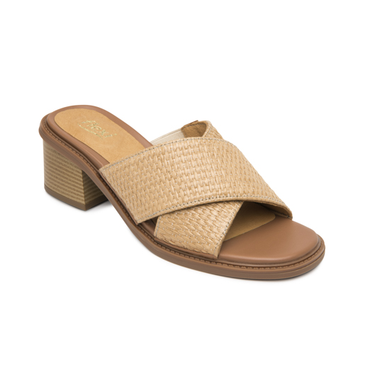 Sandalia Tacón Medio Flexi para Mujer Estilo 128406 Camel