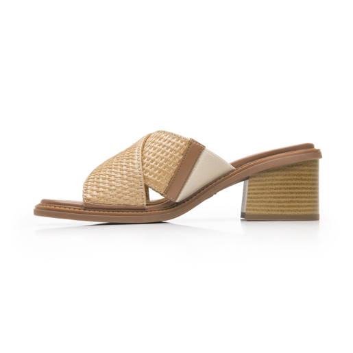 Sandalia Tacón Medio Flexi para Mujer Estilo 128406 Camel