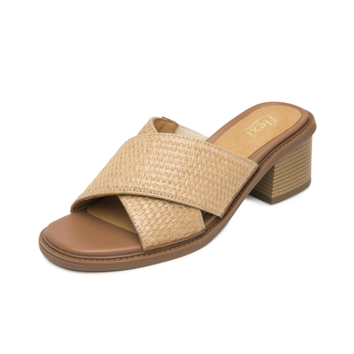 Sandalia Tacón Medio Flexi para Mujer Estilo 128406 Camel
