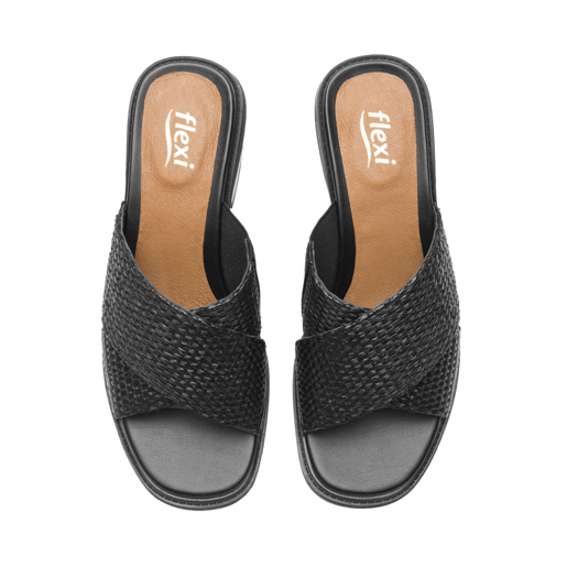 Sandalia Tacón Medio Flexi para Mujer Estilo 128406 Negro