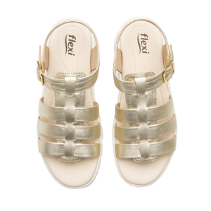 Sandalia Plataforma Casual Flexi para Mujer Estilo 128503 Dorado