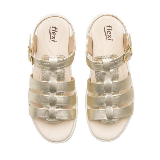 Sandalia Plataforma Casual Flexi para Mujer Estilo 128503 Dorado