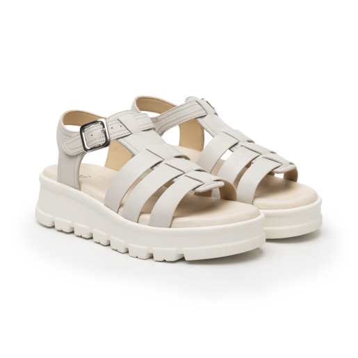 Sandalia Plataforma Flexi para Mujer con Plantilla Acojinada Estilo 128503 Hueso
