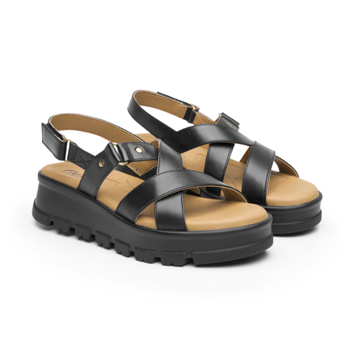 Sandalia Plataforma Casual Flexi para Mujer Estilo 128513 Negro