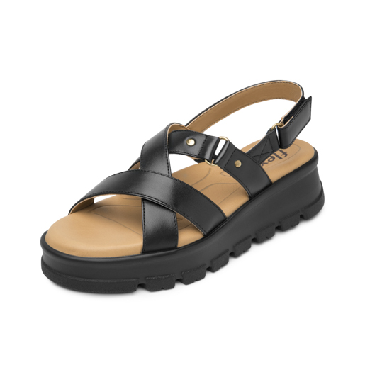 Sandalia Plataforma Casual Flexi para Mujer Estilo 128513 Negro