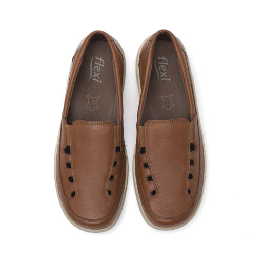 Mocasín Casual Flexi para Mujer con Suela Flexible Estilo 128701 Tan
