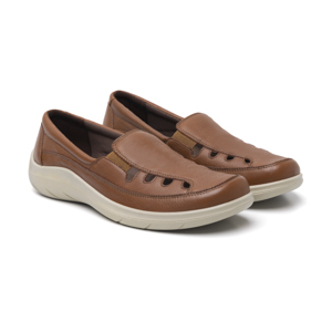 Mocasín Casual Flexi para Mujer con Suela Flexible Estilo 128701 Tan