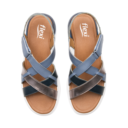 Sandalia De Confort Flexi para Mujer Estilo 129403 Azul