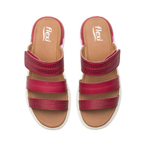 Sandalia De Confort Flexi para Mujer Estilo 129404 Rojo