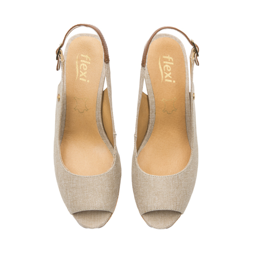 Zapatilla Boca De Pescado Flexi para Mujer Estilo 129605 Beige