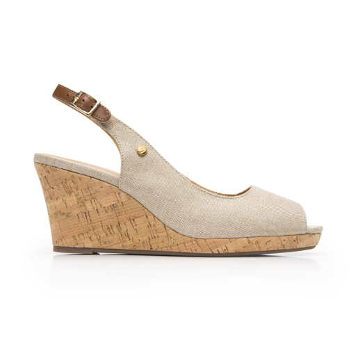 Zapatilla Boca De Pescado Flexi para Mujer Estilo 129605 Beige