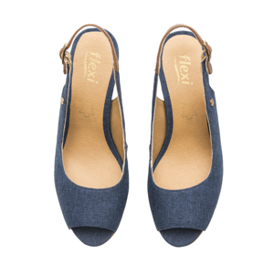 Zapatilla Boca De Pescado Flexi para Mujer Estilo 129605 Marino