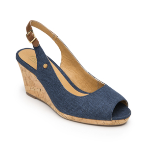 Zapatilla Boca De Pescado Flexi para Mujer Estilo 129605 Marino