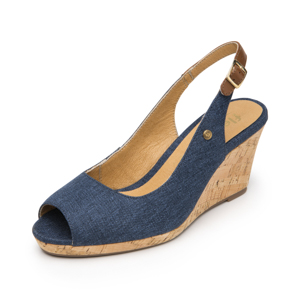 Zapatilla Boca De Pescado Flexi para Mujer Estilo 129605 Marino
