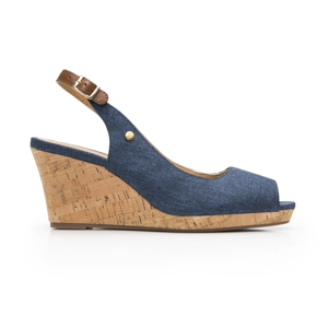 Zapatilla Boca De Pescado Flexi para Mujer Estilo 129605 Marino