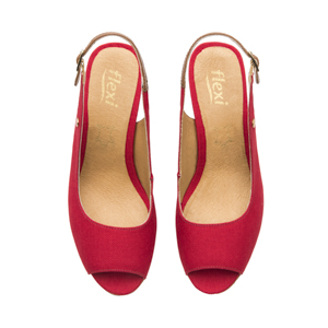 Zapatilla Boca De Pescado Flexi para Mujer Estilo 129605 Rojo